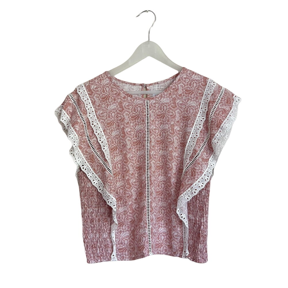 MISA Boho Nilu Blouse in Washed Tile Pink Size XL